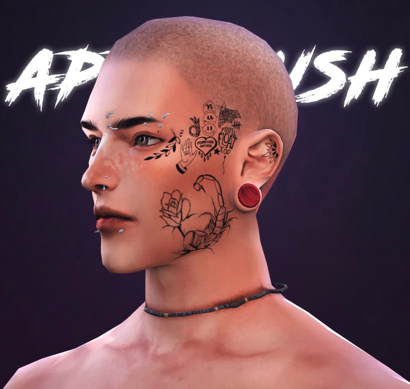 Галерея мода Тату для лица Face Tatts N6 #1